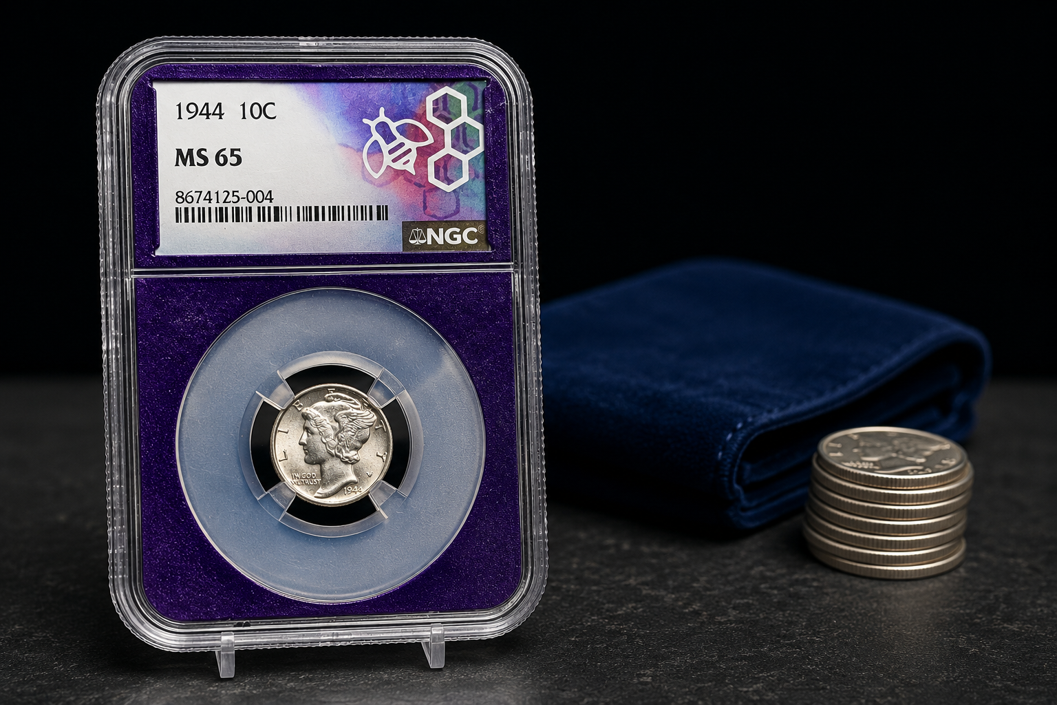 1944 Mercury Dime NGC MS65 Silver 10C