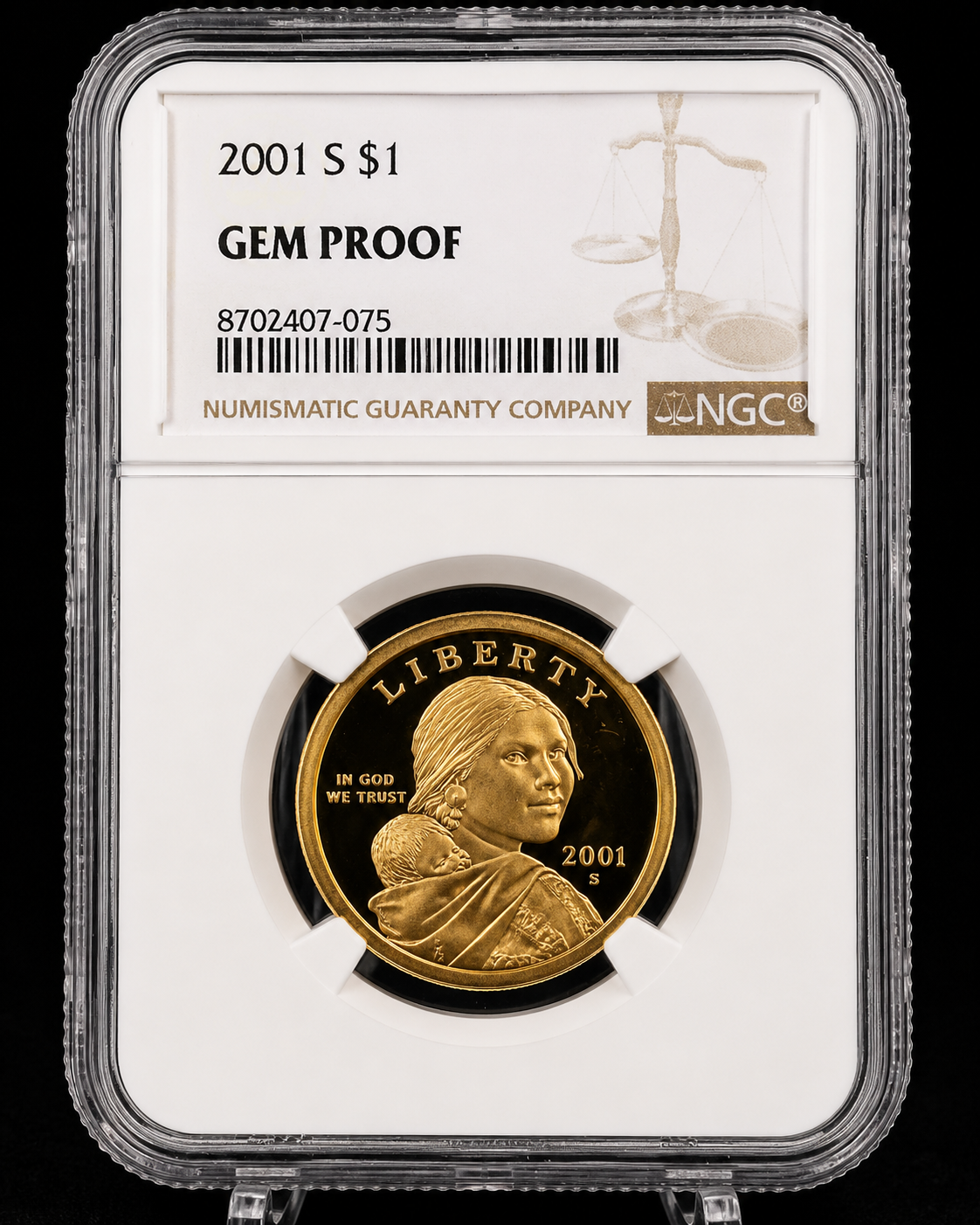 2001-S Sacagawea Dollar NGC Gem Proof Golden Dollar San Francisco Mint $1