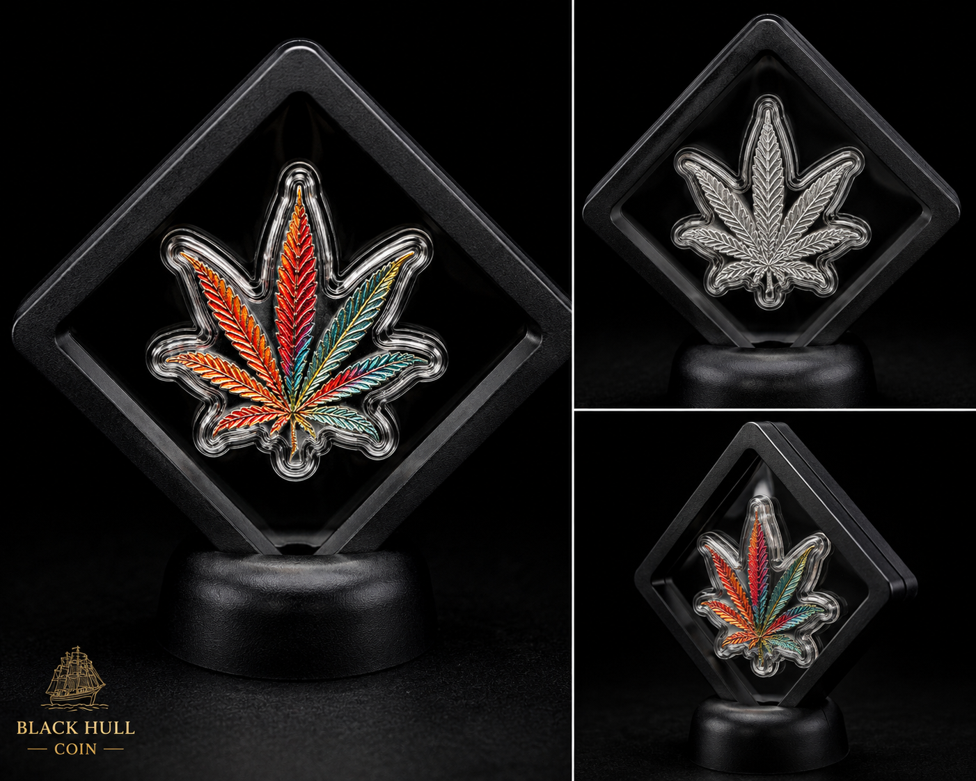 1.61 Gram .999 Fine Silver Colorized Cannabis Leaf Shaped Bullion Piece