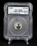 2020 Great Britain Platinum Britannia 1/10 oz Platinum Coin ICG MS68