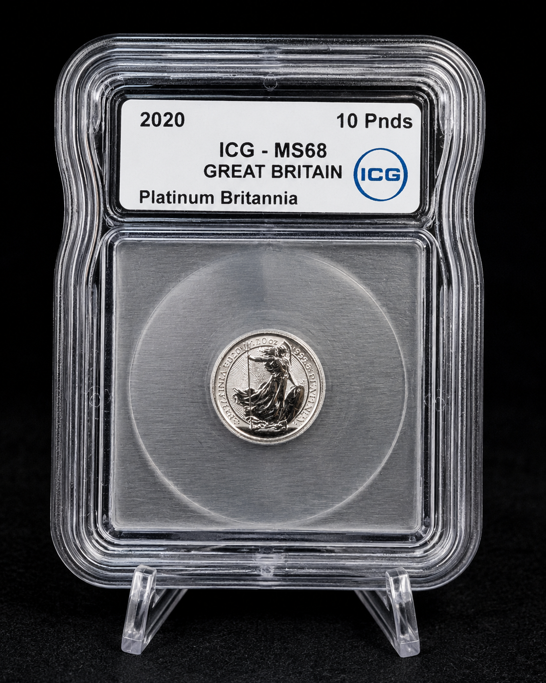 2020 Great Britain Platinum Britannia 1/10 oz Platinum Coin ICG MS68