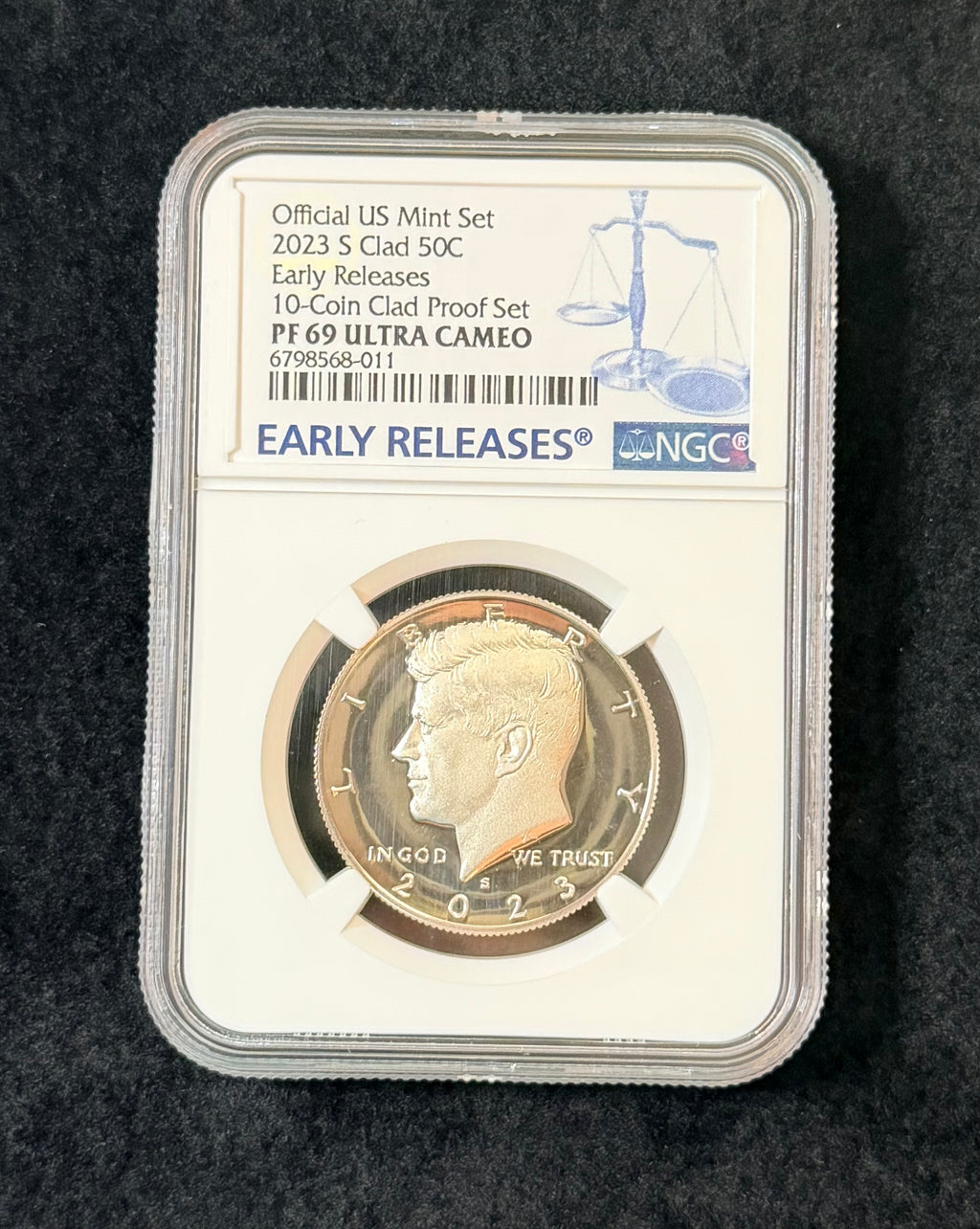 2023-S Kennedy Half Dollar Clad Proof NGC PF69 Ultra Cameo Early Releases 50C