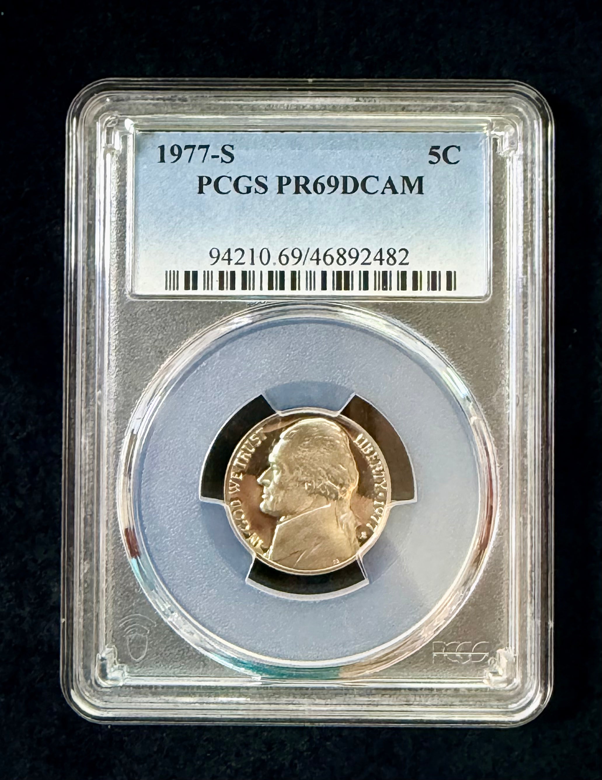 1977-S Jefferson Nickel PCGS PR69DCAM Proof Deep Cameo 5C