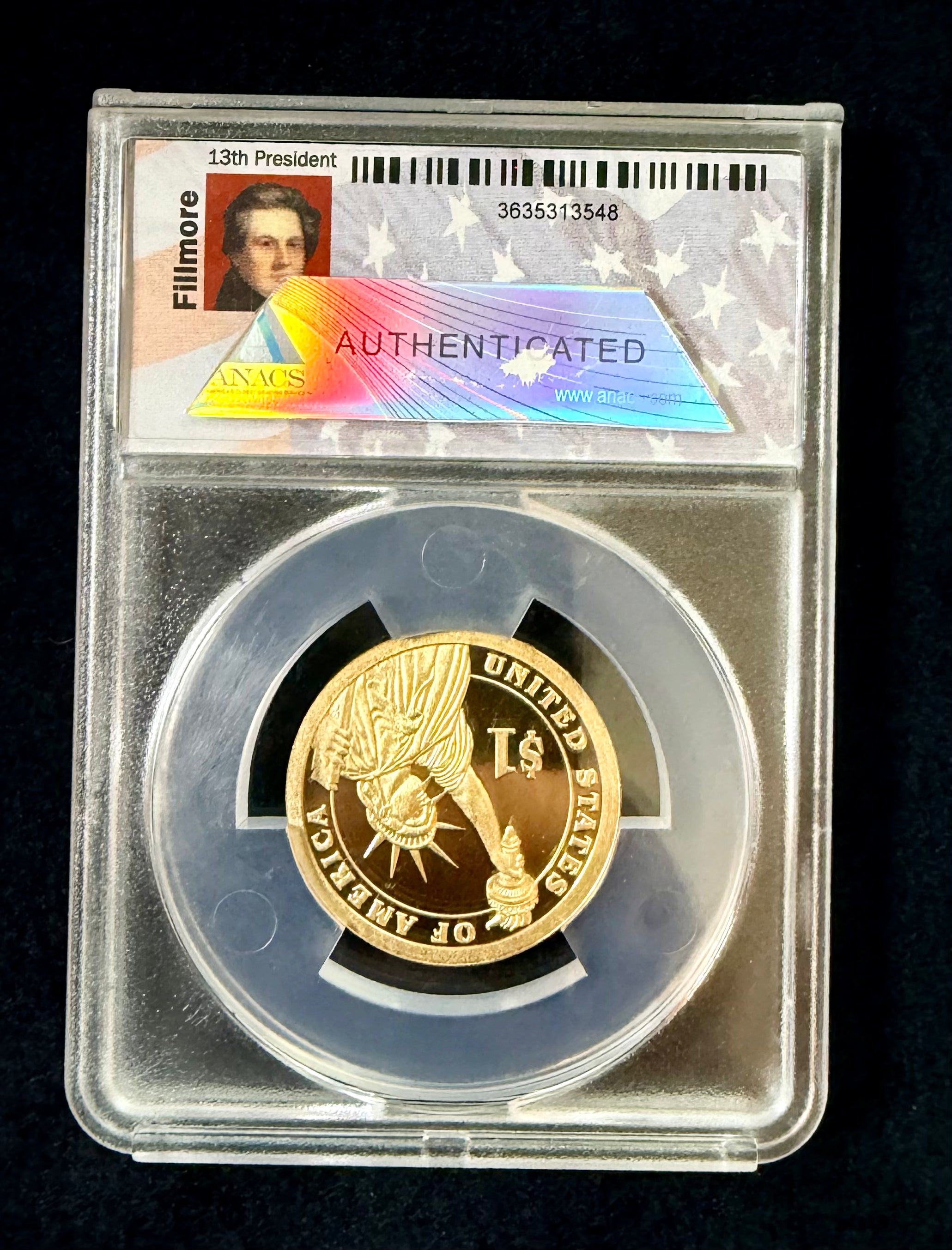 2010-S Fillmore $1 ANACS PR70 DCAM First Day of Issue Presidential Dollar
