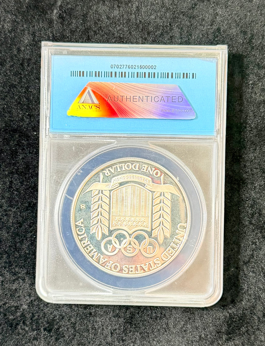 1992-S Olympic Baseball Silver Dollar Proof DCAM ANACS Certified Commemorative Coin