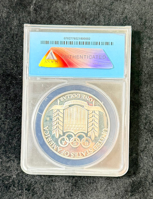 1992-S Olympic Baseball Silver Dollar Proof DCAM ANACS Certified Commemorative Coin