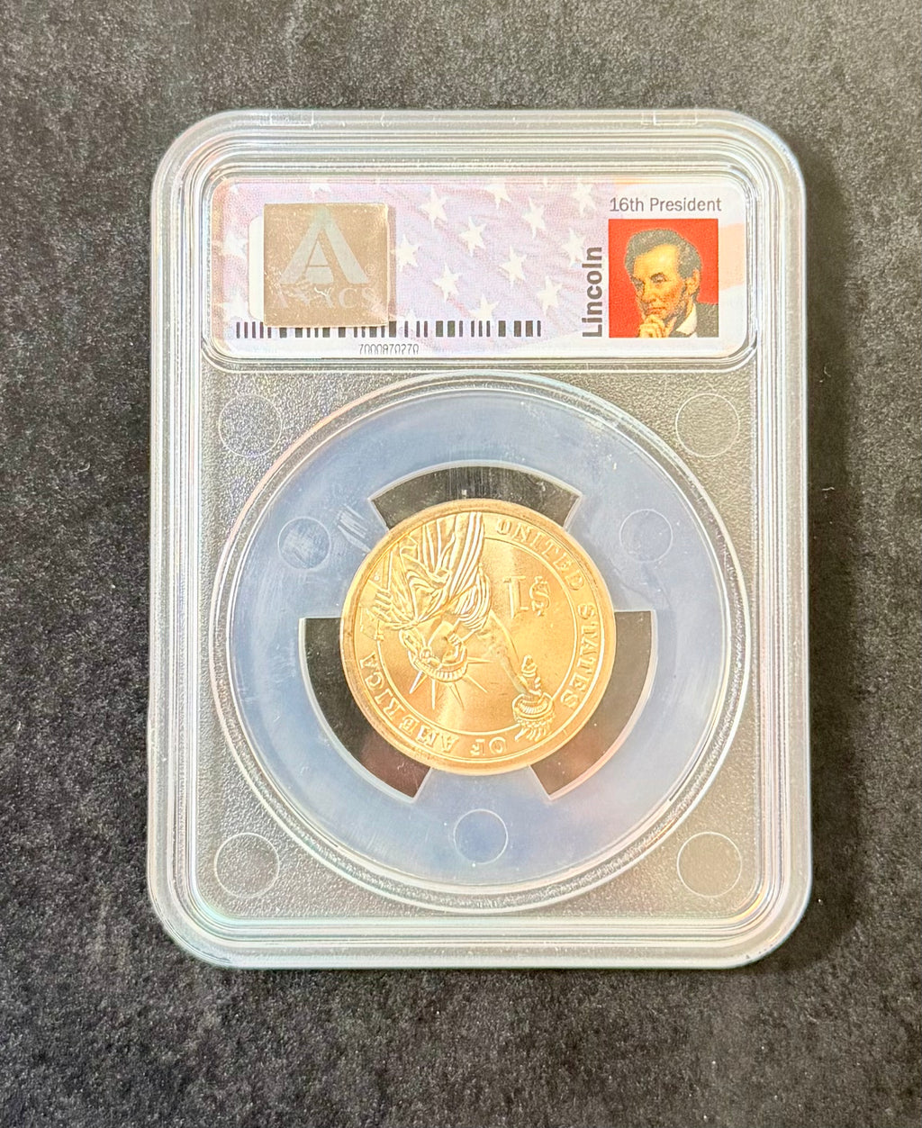 2010-P Abraham Lincoln Presidential Dollar ANACS SP67 Satin Finish $1