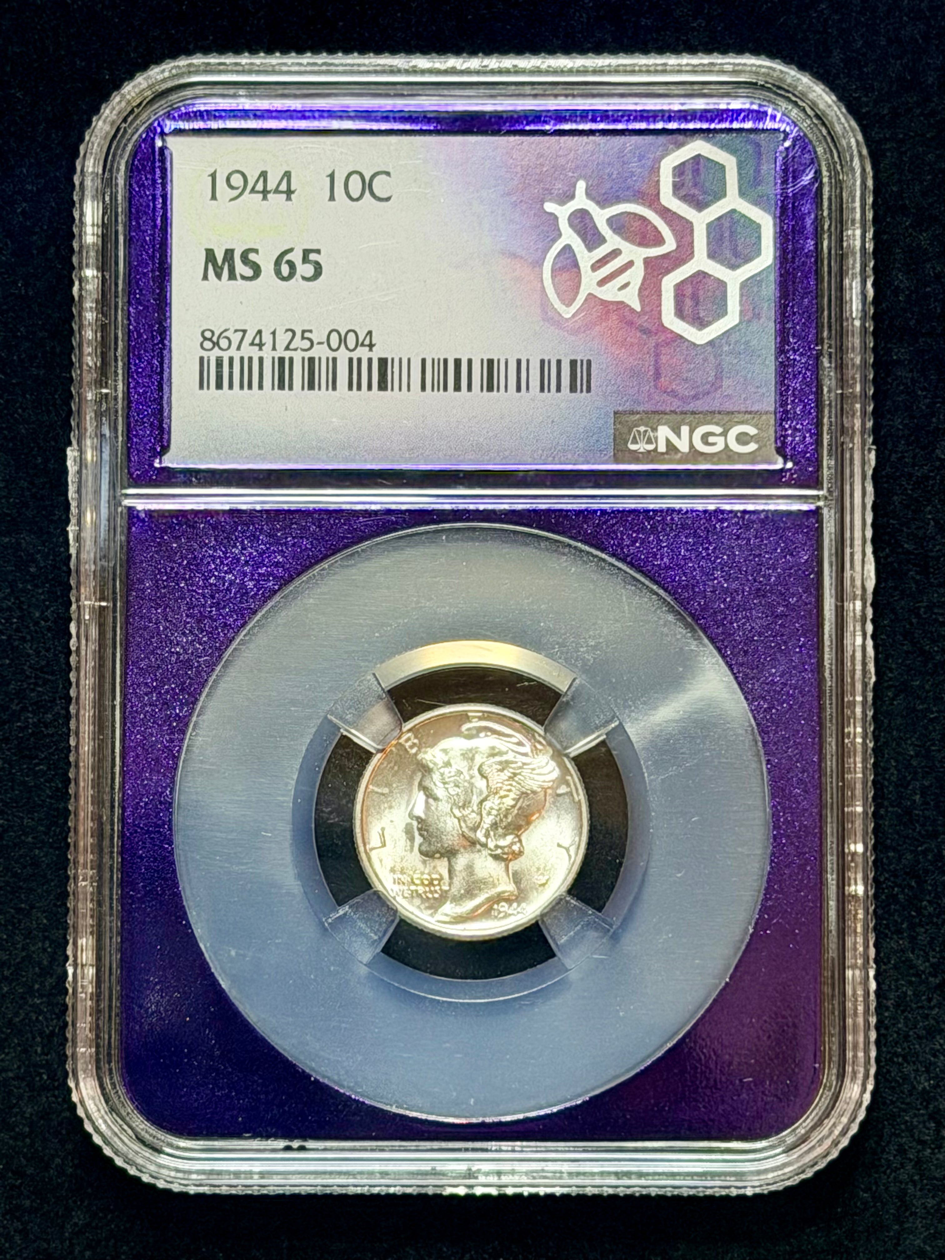 1944 Mercury Dime NGC MS65 Silver 10C
