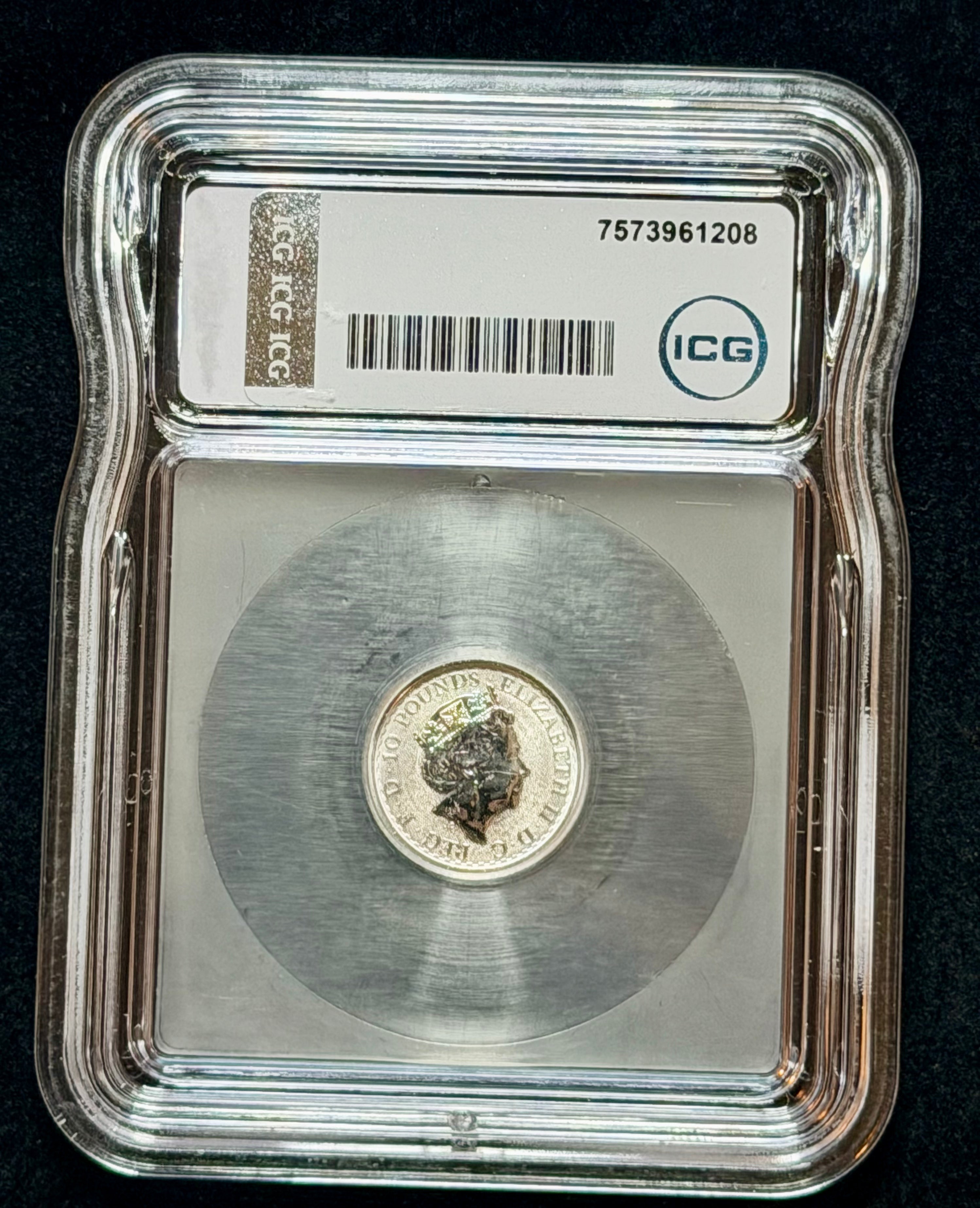 2020 Great Britain Platinum Britannia 1/10 oz Platinum Coin ICG MS68