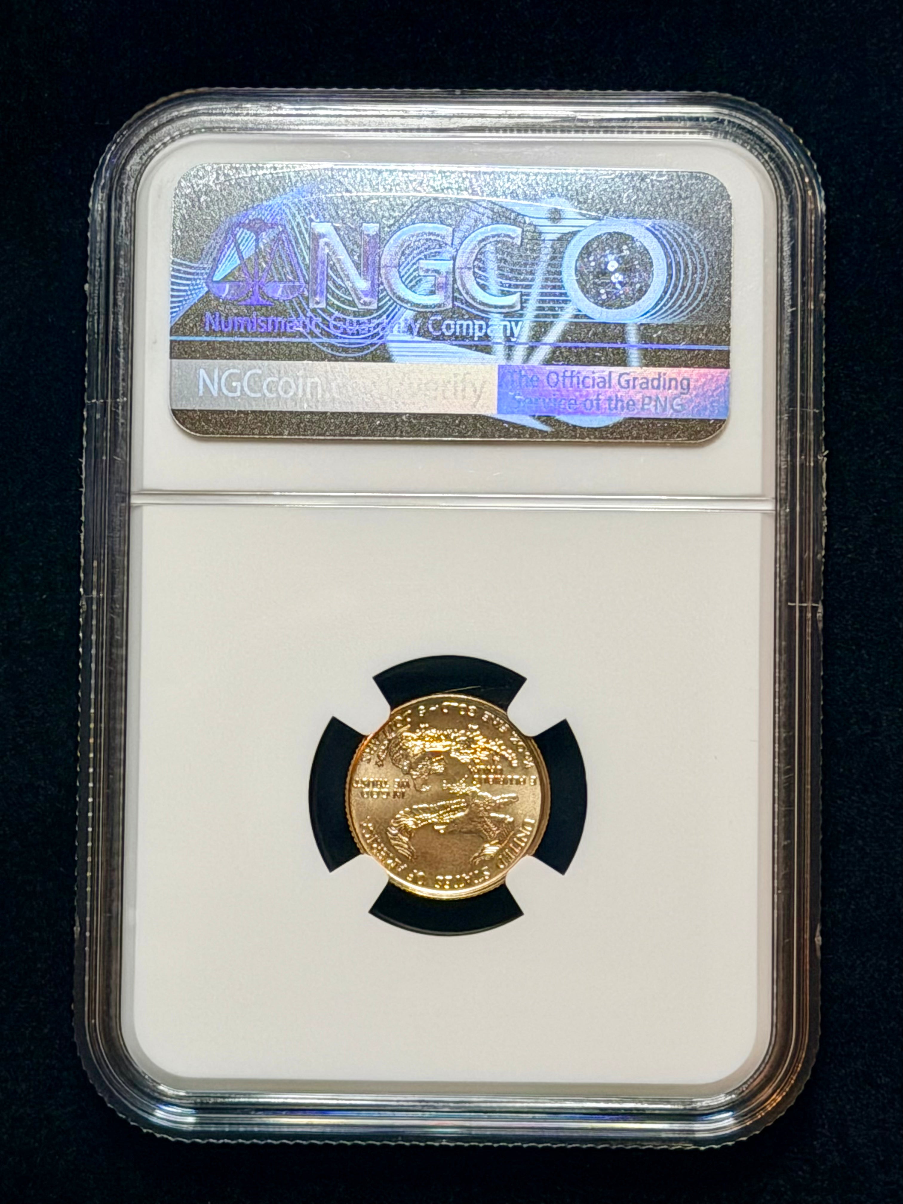 1999 $5 Gold American Eagle 1/10 oz Gold Coin NGC MS69