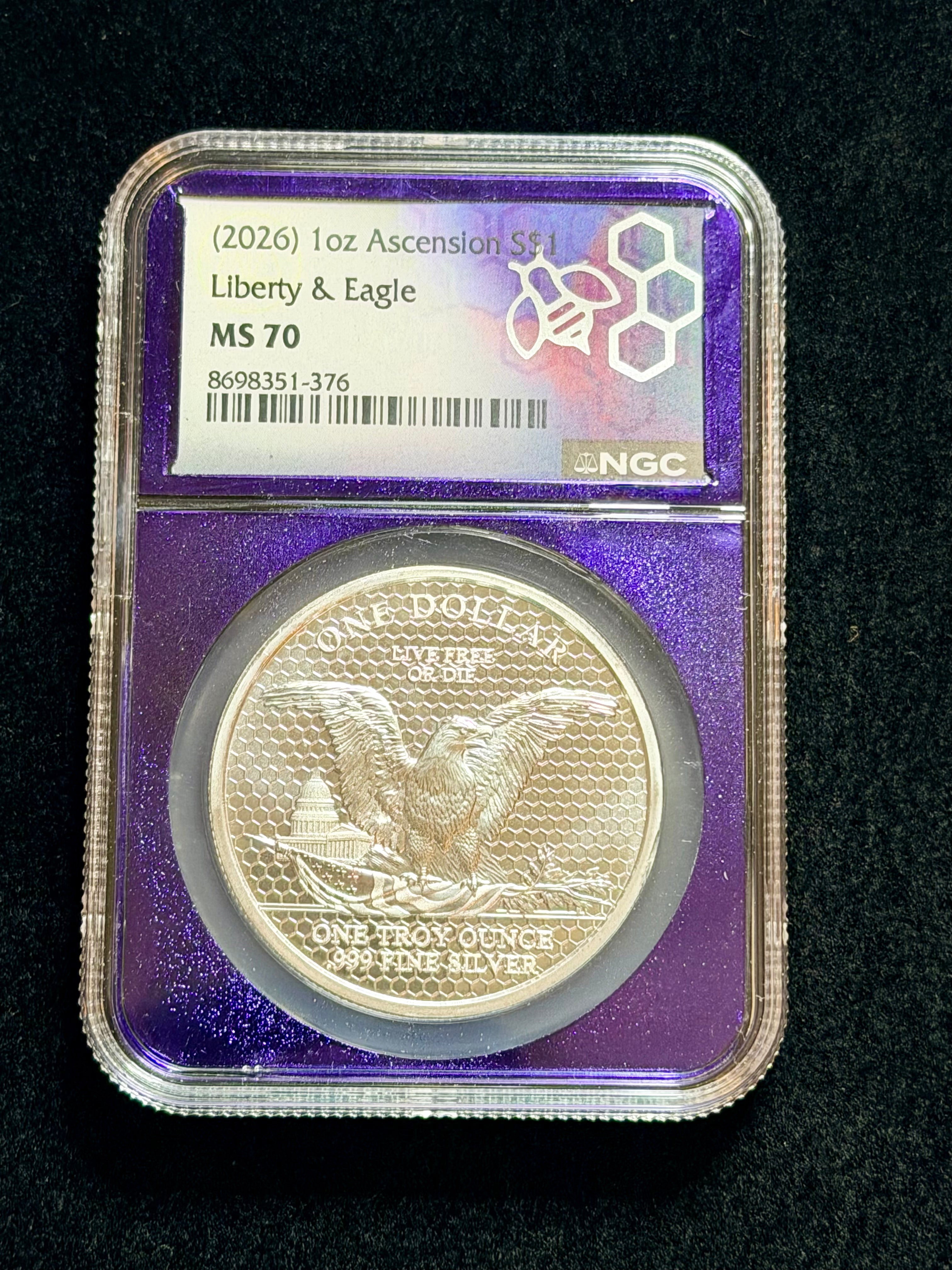 2026 Ascension Island Liberty & Eagle 1 oz Silver Coin NGC MS70