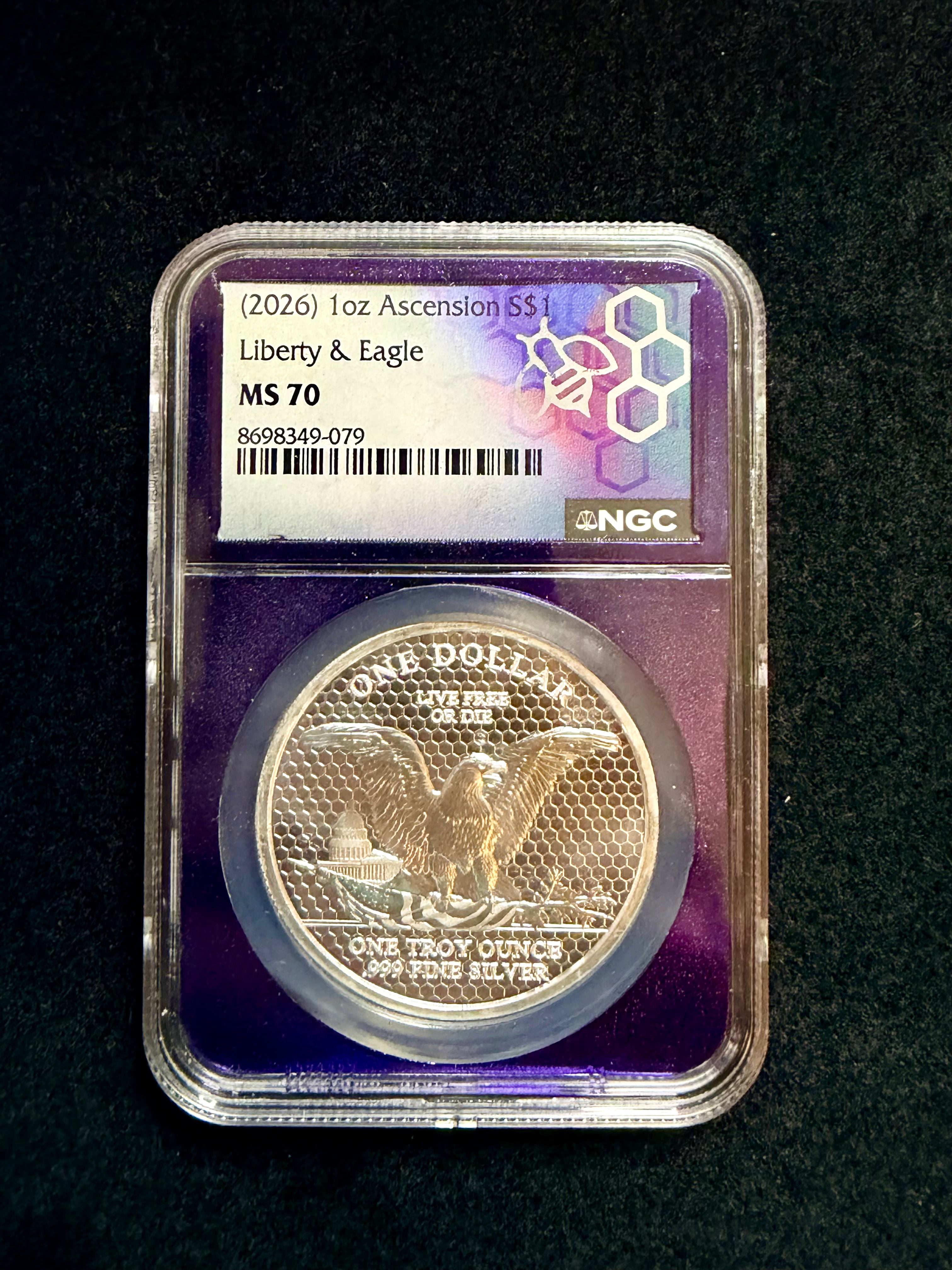 2026 Ascension Island Liberty & Eagle 1 oz Silver Coin NGC MS70