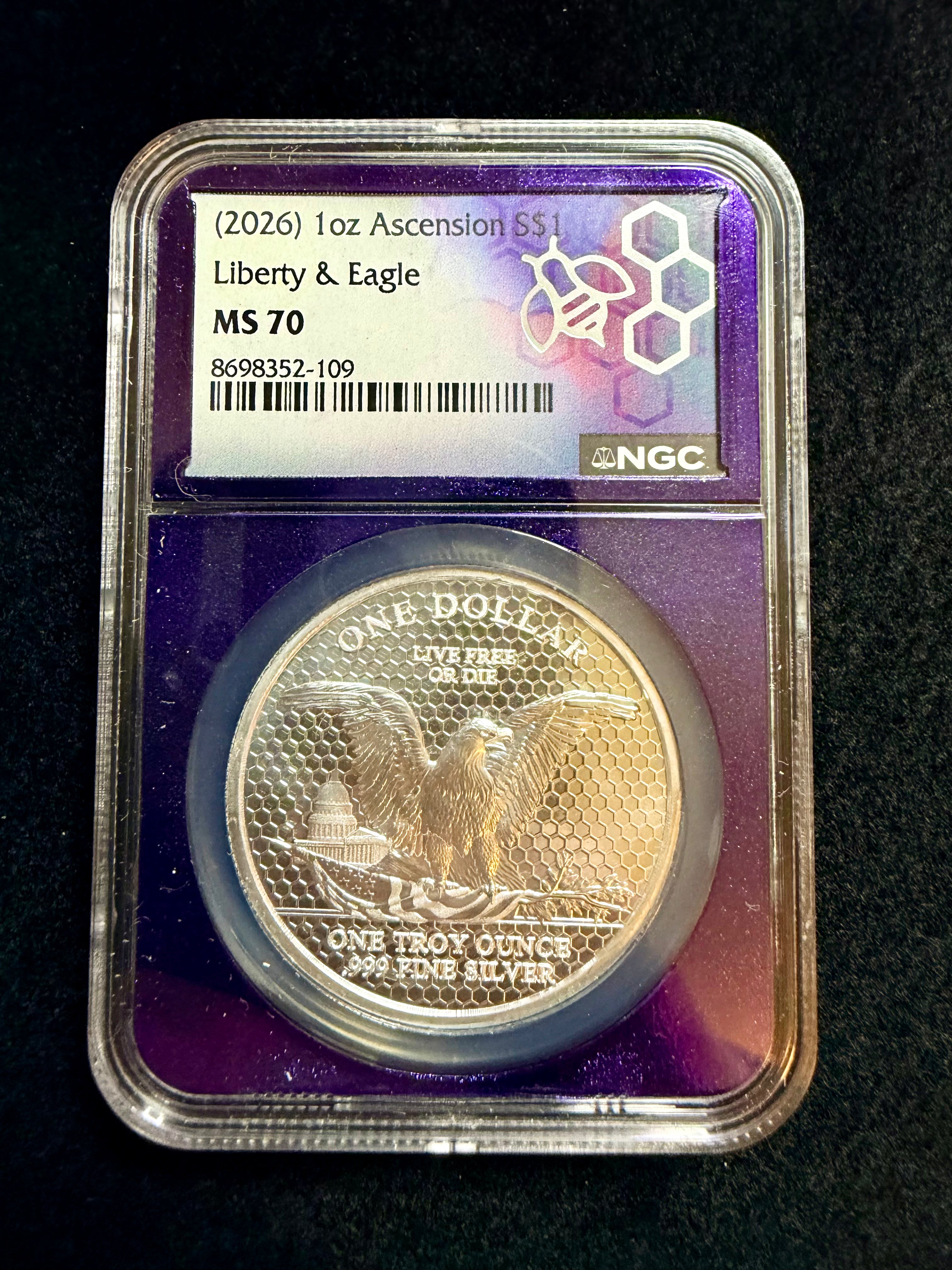 2026 Ascension Island Liberty & Eagle 1 oz Silver Coin NGC MS70