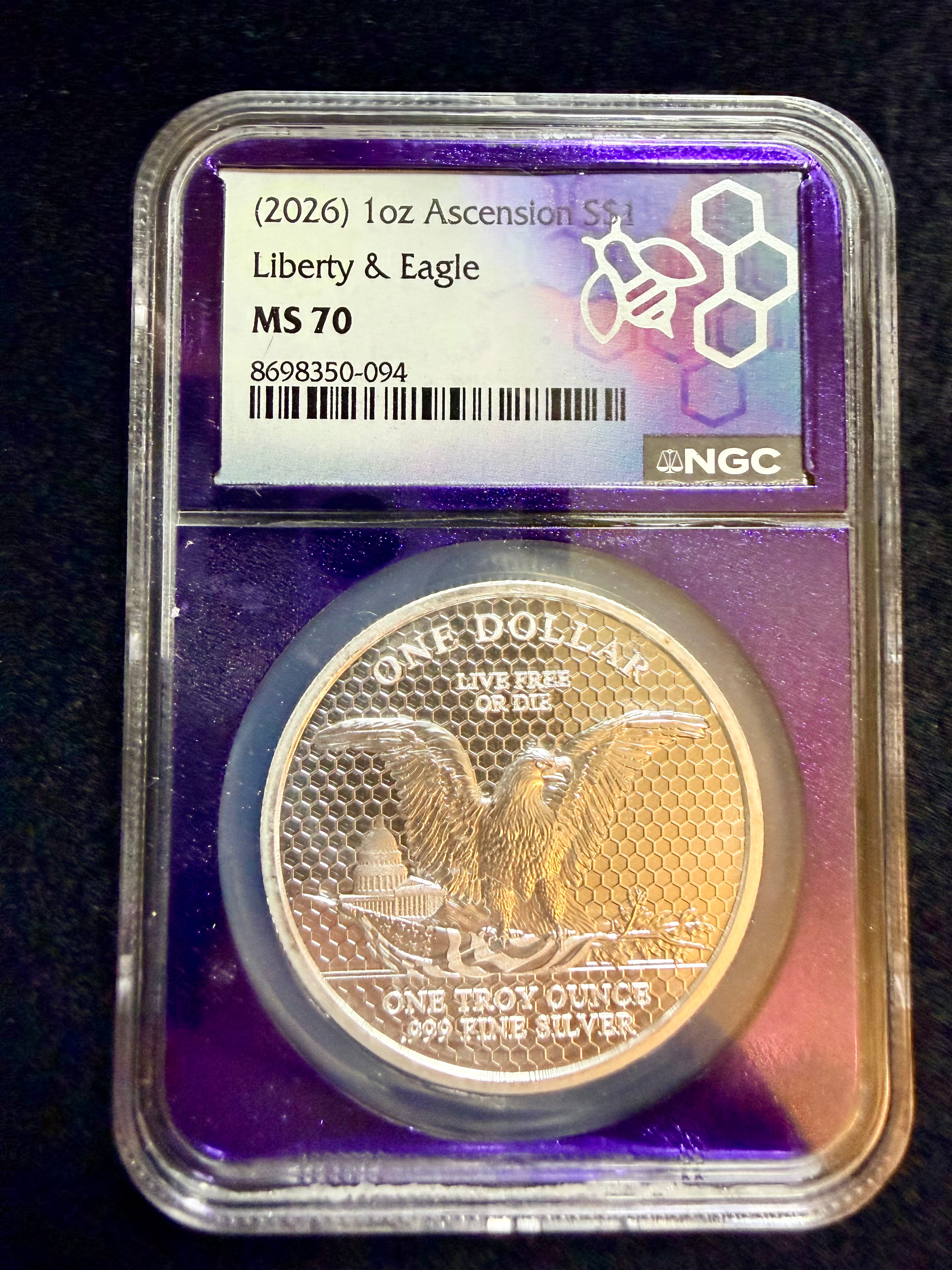 2026 Ascension Island Liberty & Eagle 1 oz Silver Coin NGC MS70