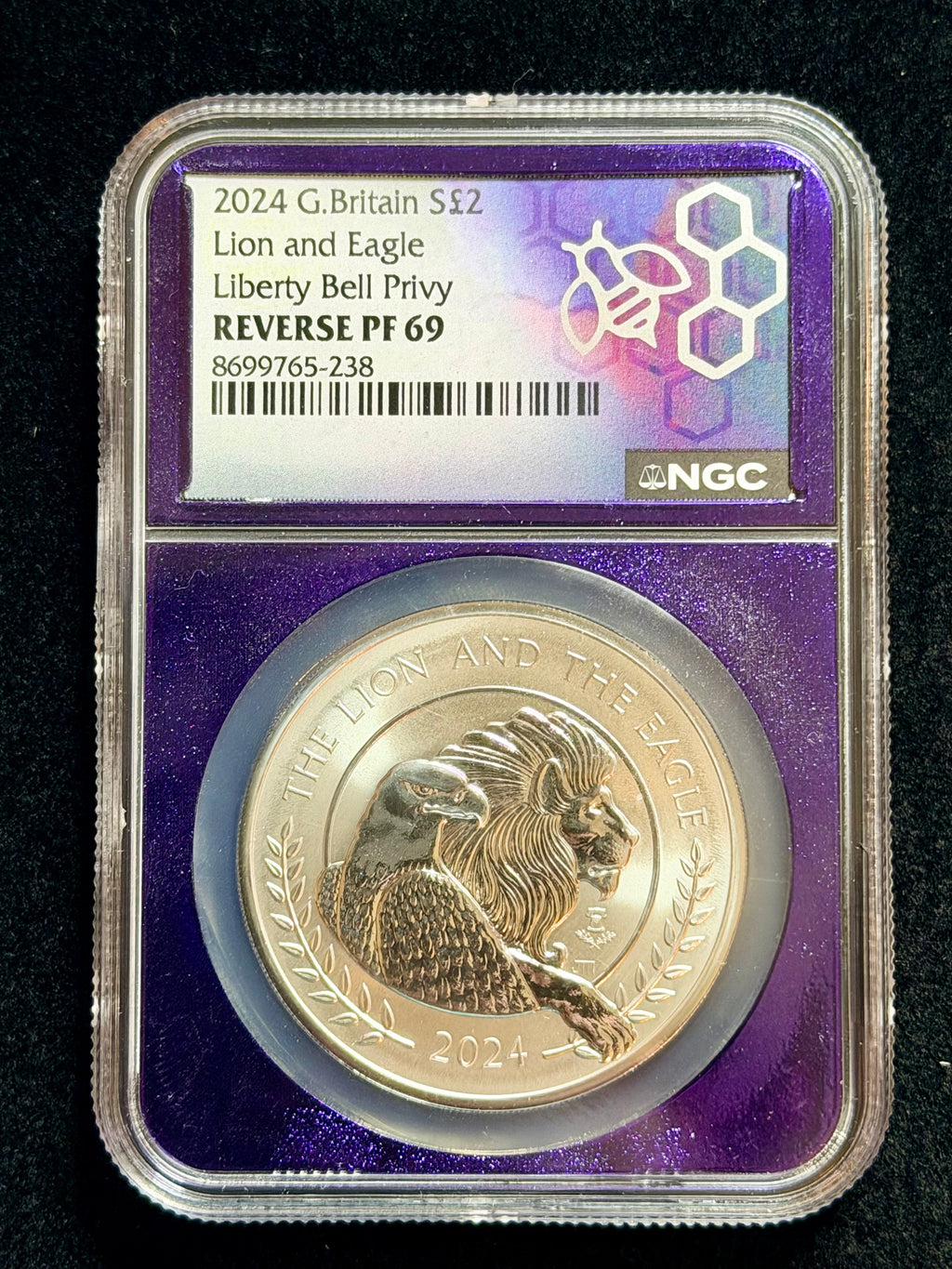 2024 Great Britain Lion & Eagle Liberty Bell Privy Silver Coin NGC Reverse PF69