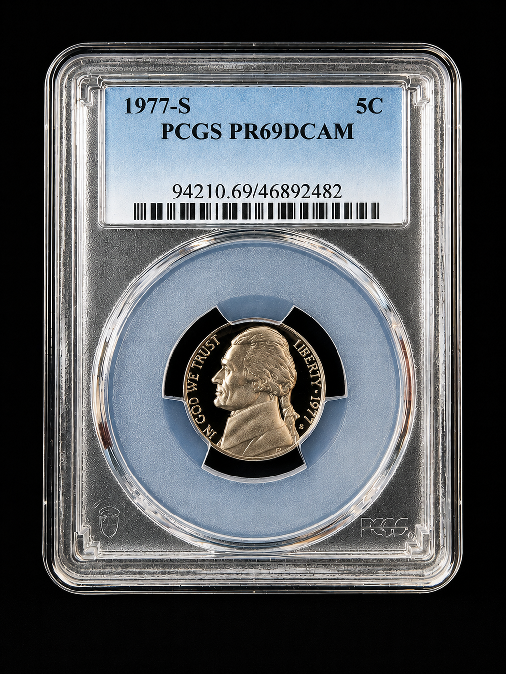 1977-S Jefferson Nickel PCGS PR69DCAM Proof Deep Cameo 5C