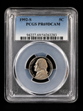 1992-S Jefferson Nickel PCGS PR69DCAM Proof Deep Cameo 5C